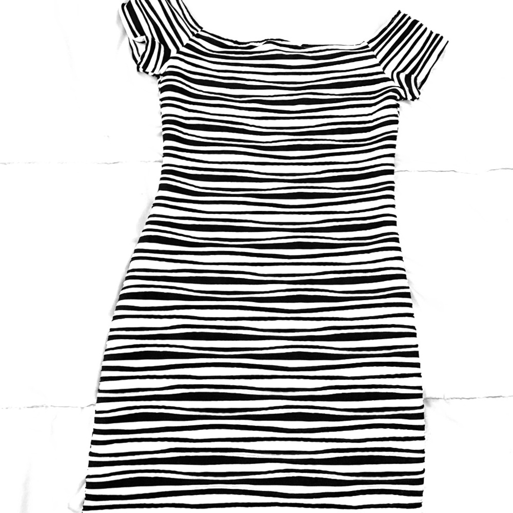 Stripped off the shoulder dress